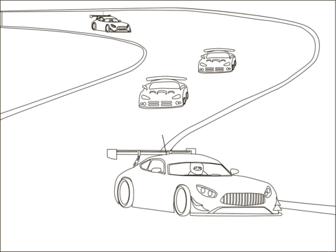 Car Racing Coloring Page